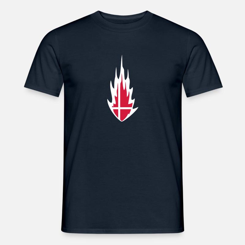 Denmark Danmark Fire Flame Design - T-shirt homme - marine