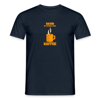 Kaffee Davin - Männer T-Shirt - Navy - Vorne - AI Model Male 178 light (178cm)