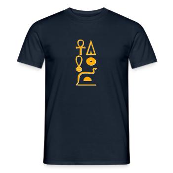 Hiéroglyphes - la vie comme toujours - T-shirt homme - marine - Devant - AI Model Male 178 light (178cm)