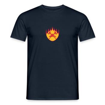 Fire flame helmet 2 axes logo - Men's T-Shirt - navy - Front - AI Model Male 178 light (178cm)