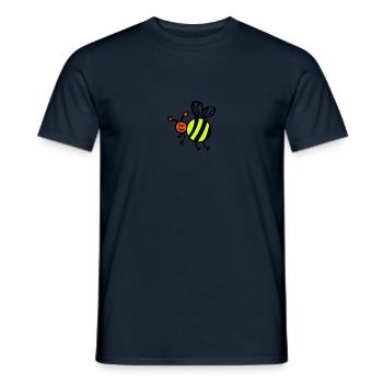 abeille bee biene face cartoon2 - T-shirt homme - marine - Devant - AI Model Male 178 light (178cm)