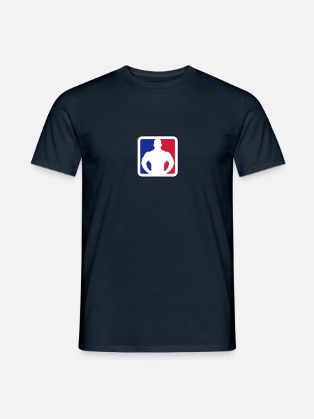 Bodybuilder Sport Logo Design - Men's T-Shirt - navy
