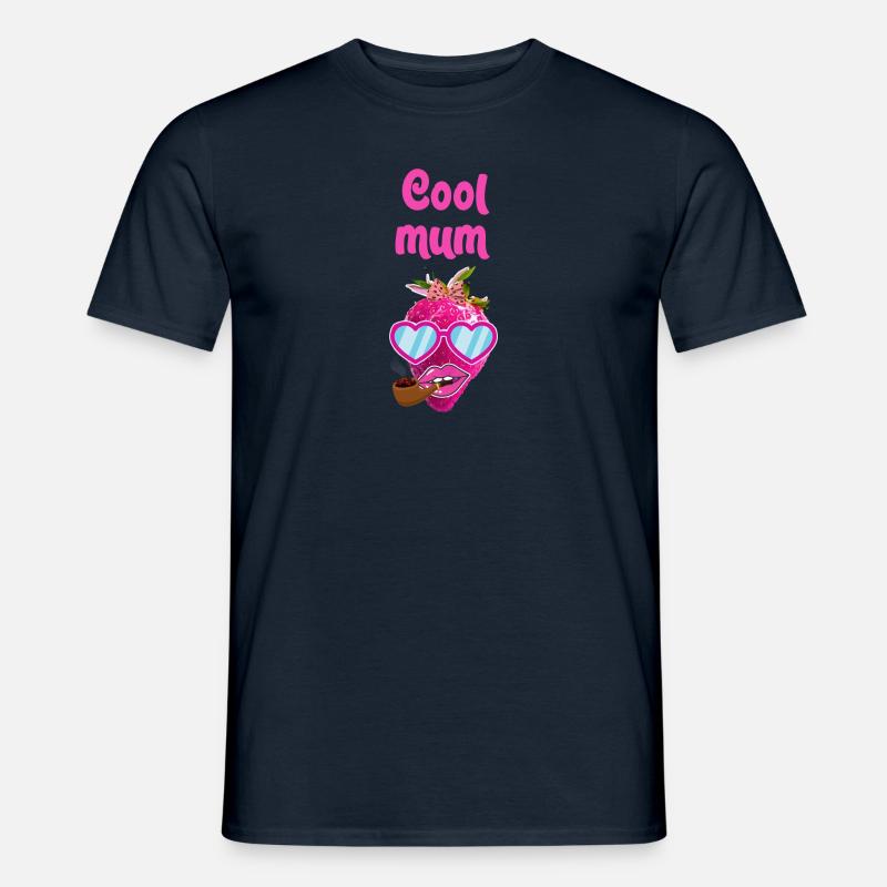cool mum,Pfeife,erdbeere,pop-art,pink,sonnenbrille - Männer T-Shirt - Navy