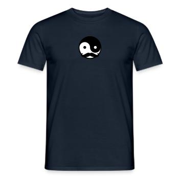 Mustache Yin Yang - Männer T-Shirt - Navy - Vorne - AI Model Male 178 light (178cm)