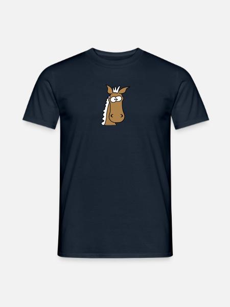 Funny Comic Horse - Men's T-Shirt - navy