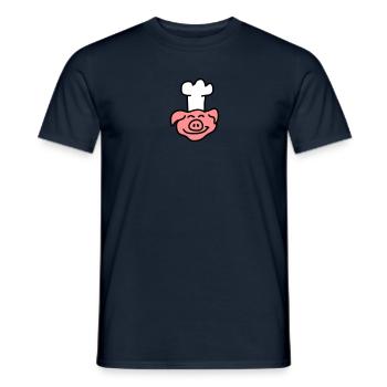 Pig Chef Head - Men's T-Shirt - navy - Front - AI Model Male 178 light (178cm)