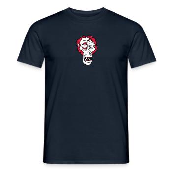 tête visage zombie laide bande dessinée comique dr - T-shirt homme - marine - Devant - AI Model Male 178 light (178cm)