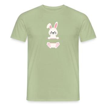 Hare pink - Men's T-Shirt - sage - Front - AI Model Male 178 light (178cm)