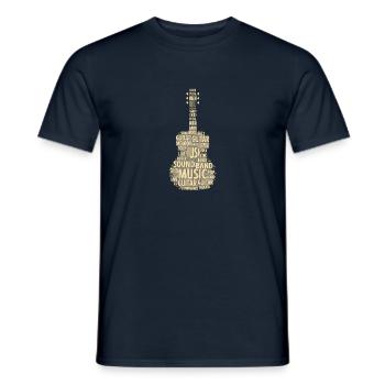 Wortwolken Gitarre - Männer T-Shirt - Navy - Vorne - AI Model Male 178 light (178cm)