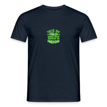 Freddie als Jungesellenabschied - Männer T-Shirt - Navy - Vorne - AI Model Male 178 light (178cm)