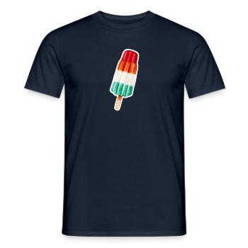 EIS AM STIEL IM BUNTEN RETRO LOOK - Männer T-Shirt - Navy - Vorne - AI Model Male 178 light (178cm)