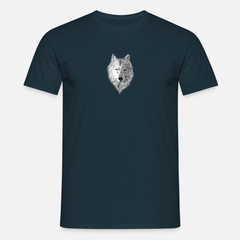 Wolf - Männer T-Shirt - Navy