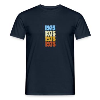 Born in 1975 - Men's T-Shirt - navy - Front - AI Model Male 178 light (178cm)