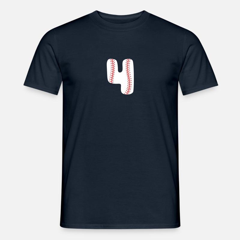 4th Birthday Boy Baseball - Männer T-Shirt - Navy