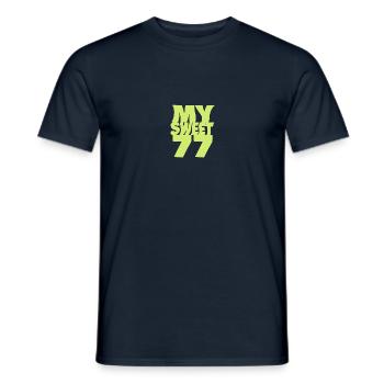 Birthday 77 - Men's T-Shirt - navy - Front - AI Model Male 178 light (178cm)