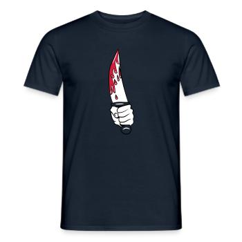 Couteau d'horreur fraîche - T-shirt homme - marine - Devant - AI Model Male 178 light (178cm)
