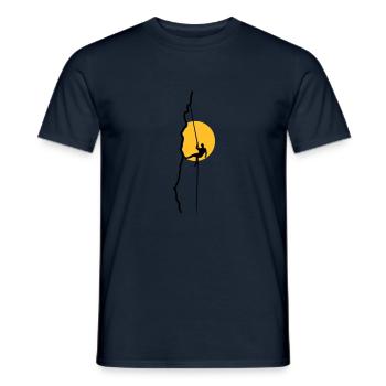 Grimpeur rappel au coucher du soleil - T-shirt homme - marine - Devant - AI Model Male 178 light (178cm)