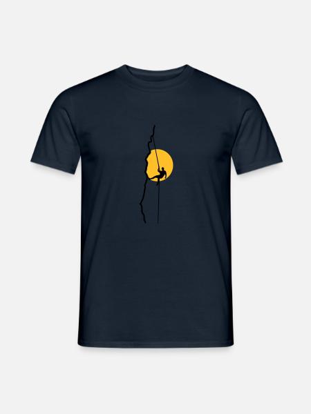 Grimpeur rappel au coucher du soleil - T-shirt homme - marine