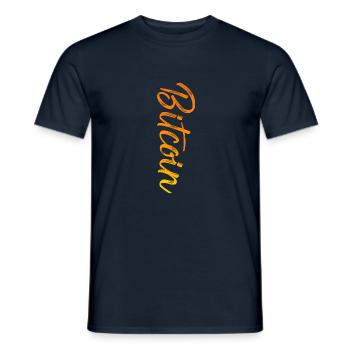 Bitcoin Graffiti Brush orange - Männer T-Shirt - Navy - Vorne - AI Model Male 178 light (178cm)