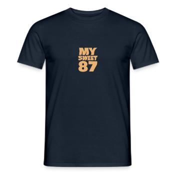 87 - Men's T-Shirt - navy - Front - AI Model Male 178 light (178cm)