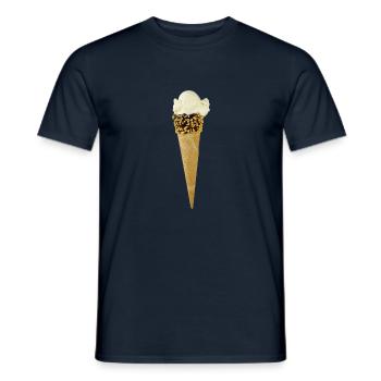 crème glacée restaurant crème glacée sundae51 - T-shirt homme - marine - Devant - AI Model Male 178 light (178cm)