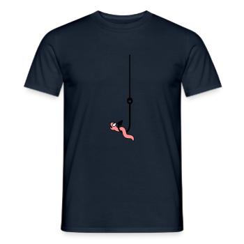Worm On The Hook - Men's T-Shirt - navy - Front - AI Model Male 178 light (178cm)