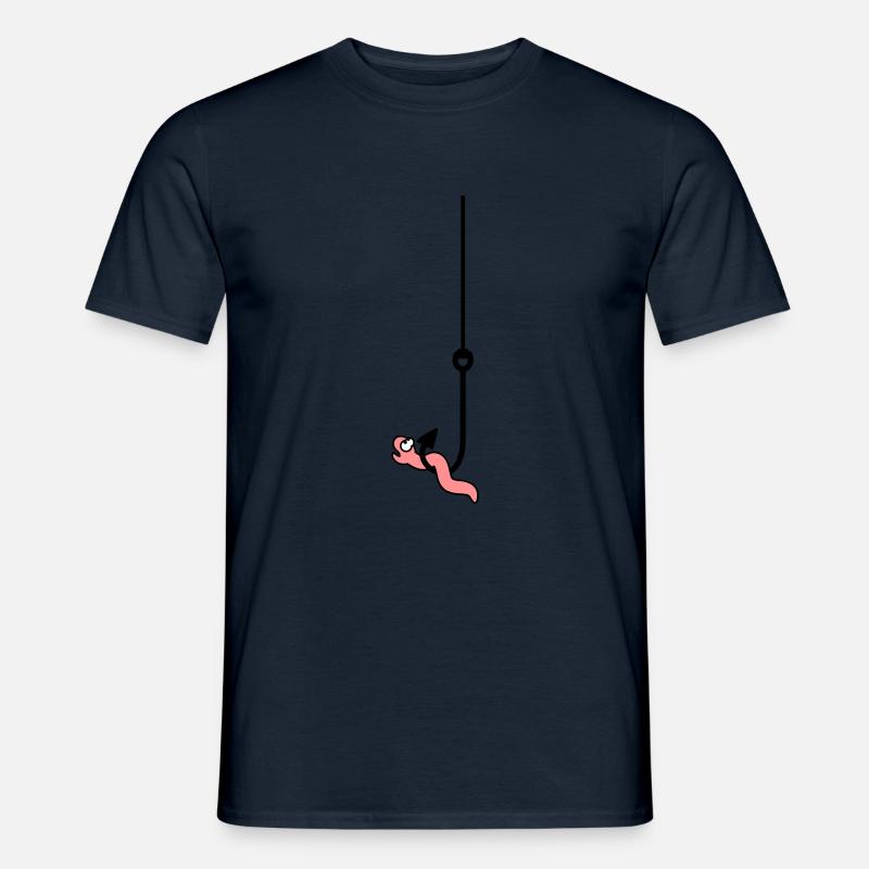 Worm On The Hook - Men's T-Shirt - navy