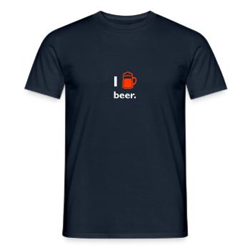 I love beer - Männer T-Shirt - Navy - Vorne - AI Model Male 178 light (178cm)
