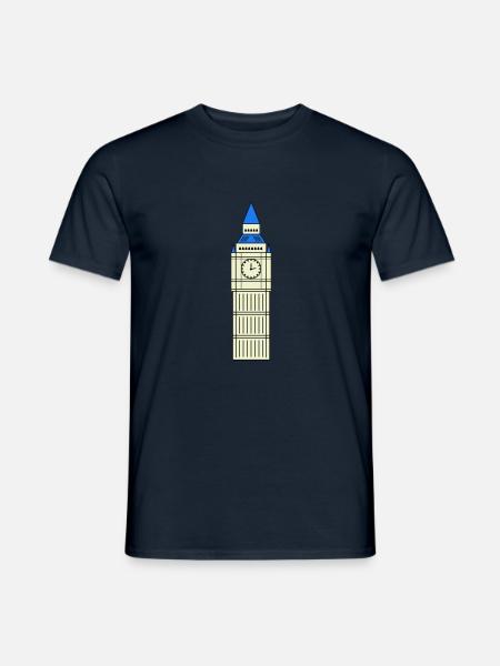 big ben design - Men's T-Shirt - navy