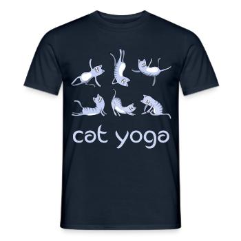 Katze yoga katze niedlich namaste meditation lotus - Männer T-Shirt - Navy - Vorne - AI Model Male 178 light (178cm)