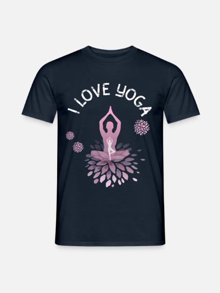 love Yoga yogi Namaste shanti Buddha Lotus meditat - Männer T-Shirt - Navy