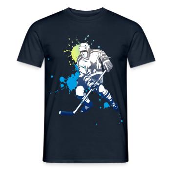 ice hockey splash puck polar bears shooter goal angri - Men's T-Shirt - navy - Front - AI Model Male 178 light (178cm)