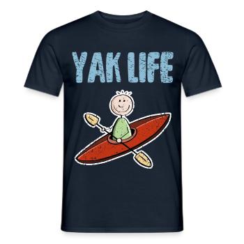 Yak Life - Kajak - Kayak - Kanu - Ruderer - Männer T-Shirt - Navy - Vorne - AI Model Male 178 light (178cm)