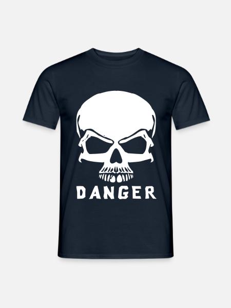 Schädel Gefahr Kontrastdruck - Männer T-Shirt - Navy