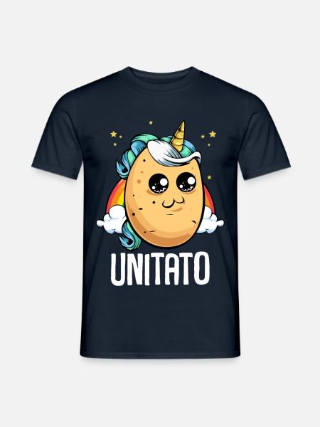Unitato Einhorn Kartoffel Design - Männer T-Shirt - Navy