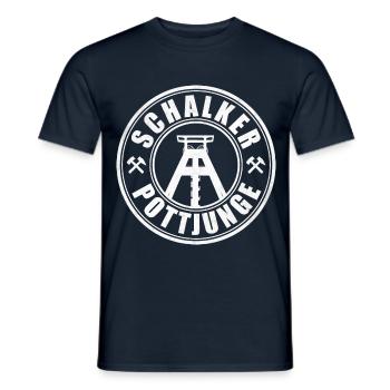 Schalker Pottjunge | Gelsenkirchen Ruhrpott Junge - Männer T-Shirt - Navy - Vorne - AI Model Male 178 light (178cm)