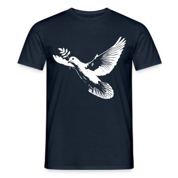 Colombe blanche de la paix - T-shirt homme - marine - Devant - AI Model Male 178 light (178cm)