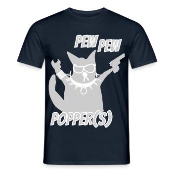  coole Katze Heavy Metal - Männer T-Shirt - Navy - Vorne - AI Model Male 178 light (178cm)