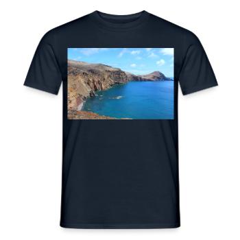 Madeira Portugal Poster - Men's T-Shirt - navy - Front - AI Model Male 178 light (178cm)