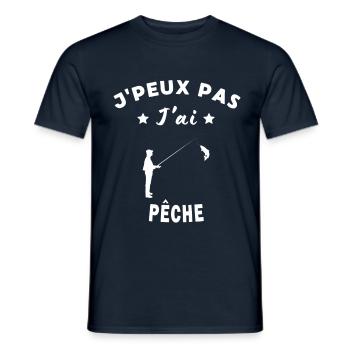 Citation Fishing Humour Confiance - T-shirt homme - marine - Devant - AI Model Male 178 light (178cm)