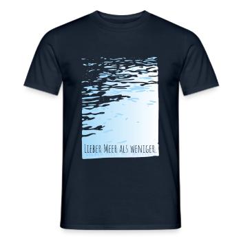 Better sea than less water Motto minimal cool - Men's T-Shirt - navy - Front - AI Model Male 178 light (178cm)