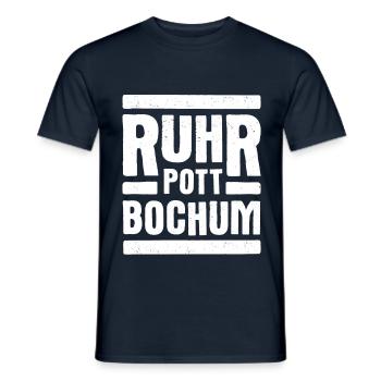 Ruhrpott Bochum Motiv Weiß - Männer T-Shirt - Navy - Vorne - AI Model Male 178 light (178cm)