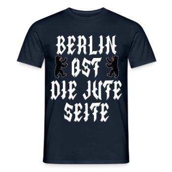 Berlin Bear - Berlin Est le côté jute - T-shirt homme - marine - Devant - AI Model Male 178 light (178cm)