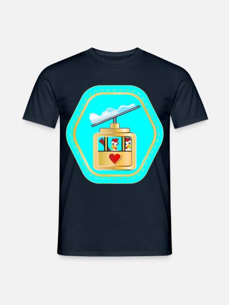 SKIFAHREN PAARE - HÜHNER COMIC - Männer T-Shirt - Navy