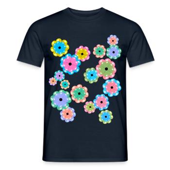 Printemps Début Printemps Fleurs Fleur Anniversaire - T-shirt homme - marine - Devant - AI Model Male 178 light (178cm)
