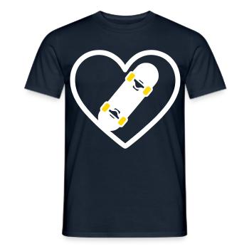 Skateboard Herz Street Sport Leidenschaft - Männer T-Shirt - Navy - Vorne - AI Model Male 178 light (178cm)