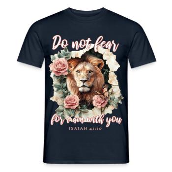 Versets bibliques Lion chrétien - T-shirt homme - marine - Devant - AI Model Male 178 light (178cm)