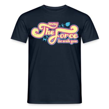 Star Wars May The Force Be With You Schriftzug - Männer T-Shirt - Navy - Vorne - AI Model Male 178 light (178cm)