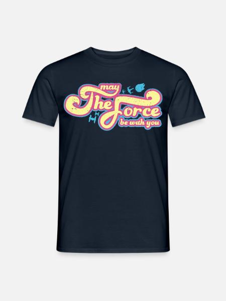 Star Wars May The Force Be With You Schriftzug - Männer T-Shirt - Navy