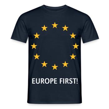 Europe First! Europa Zuerst! (2C) - Männer T-Shirt - Navy - Vorne - AI Model Male 178 light (178cm)